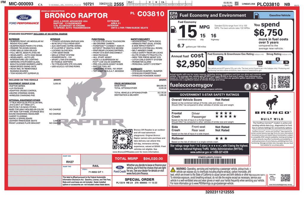 Certified 2023 Ford Bronco Raptor image 8