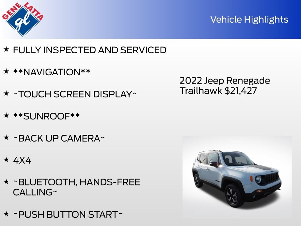 Used 2022 Jeep Renegade Trailhawk AWD/4WD image 31