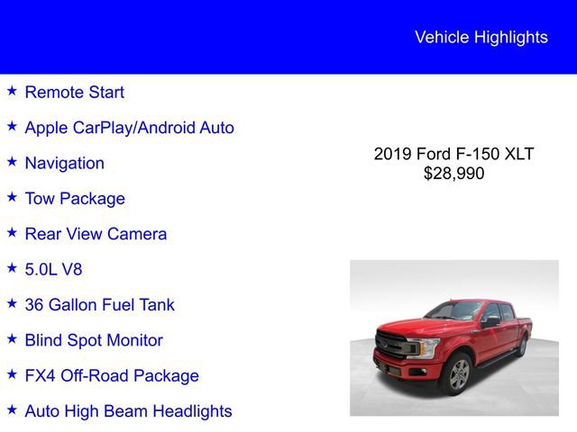 Certified 2019 Ford F150 XLT w/ Equipment Group 302A Luxury AWD/4WD image 2