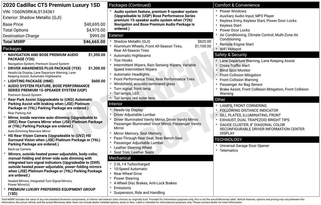 Used 2020 Cadillac CT5 Premium Luxury image 10