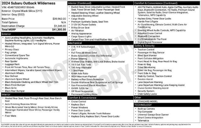 Used 2024 Subaru Outback Wilderness AWD/4WD image 6