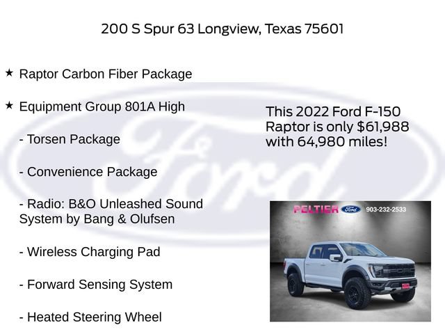 Certified 2022 Ford F150 Raptor w/ Equipment Group 801A High AWD/4WD image 17