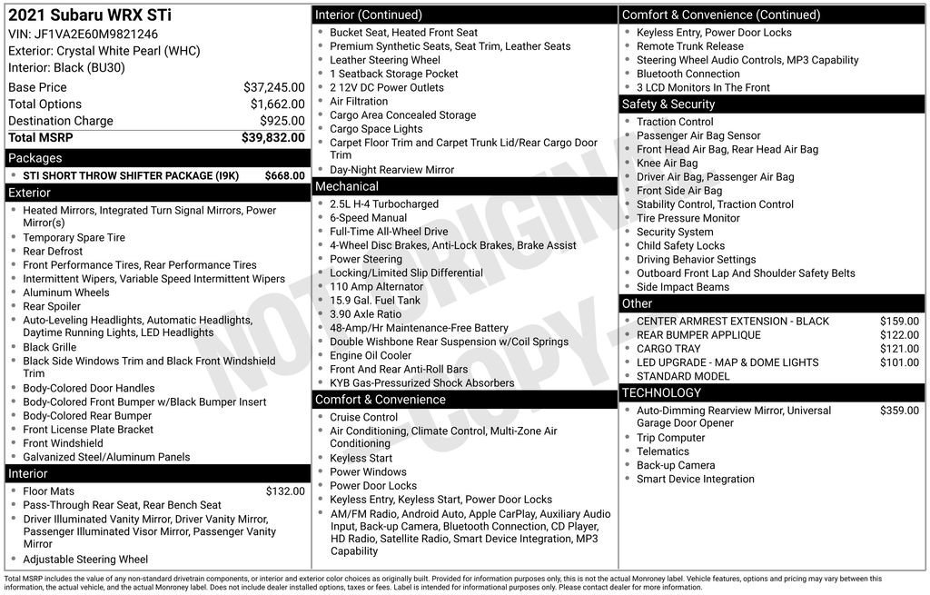 Used 2021 Subaru WRX STI image 9