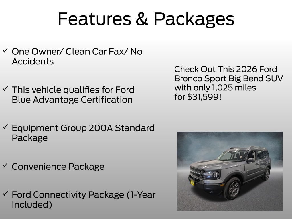 Certified 2026 Ford Bronco Sport Big Bend w/ Convenience Package AWD/4WD image 4