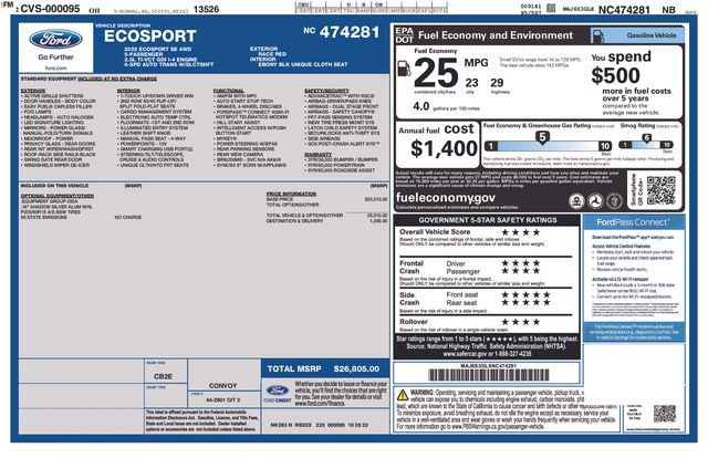 Certified 2022 Ford EcoSport SE AWD/4WD image 36