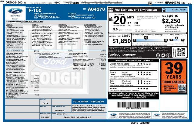 Certified 2017 Ford F150 Lariat w/ Equipment Group 502A Luxury AWD/4WD image 8