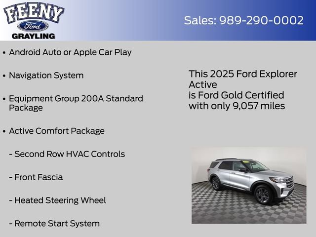 Certified 2025 Ford Explorer Active w/ Active Comfort Package AWD/4WD image 8