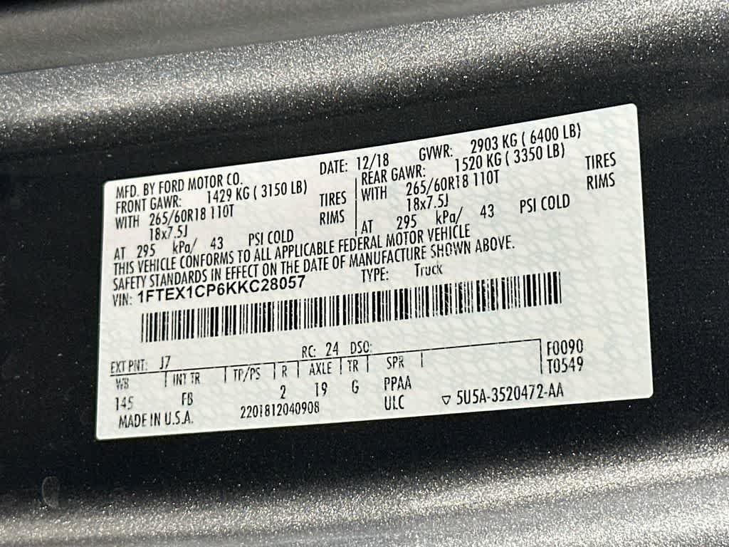 Certified 2019 Ford F150 XLT w/ Equipment Group 302A Luxury RWD image 23