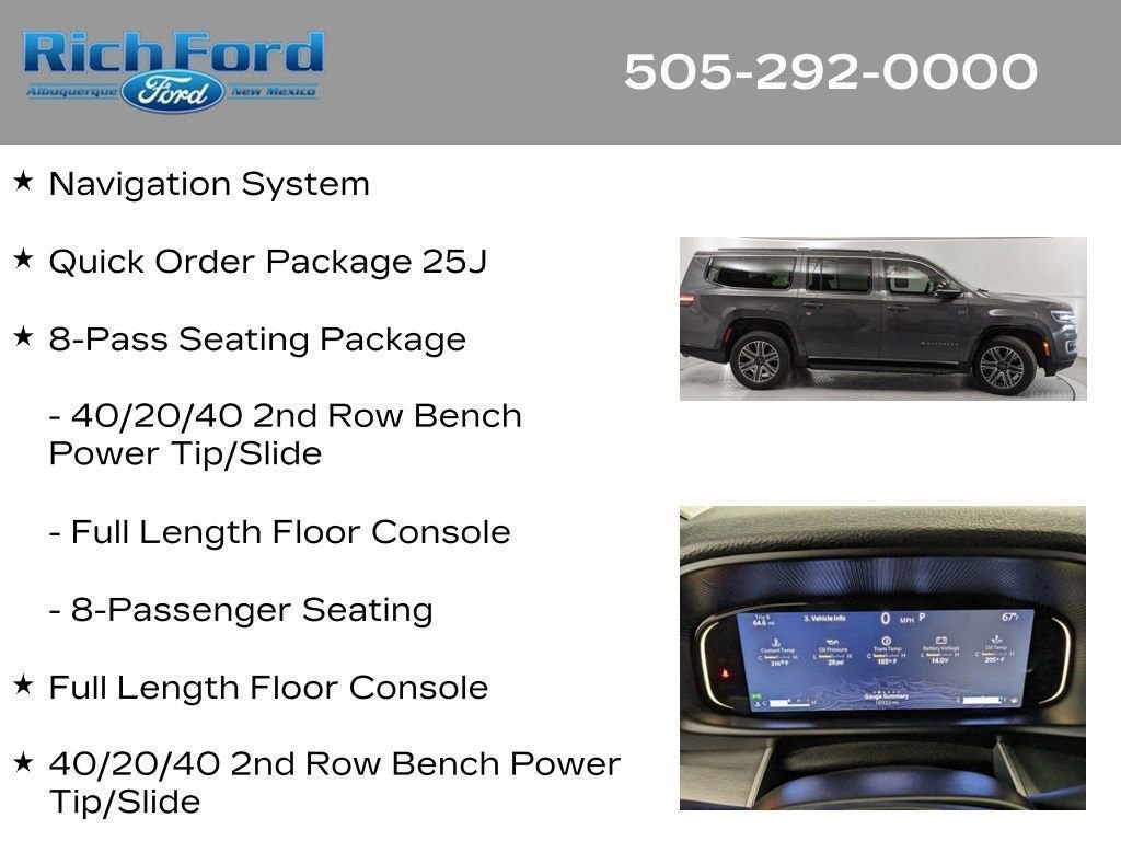 Used 2025 Jeep Wagoneer L Series II w/ 8-pass Seating Package AWD/4WD image 23