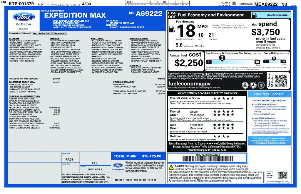 Certified 2021 Ford Expedition Max Limited AWD/4WD image 28