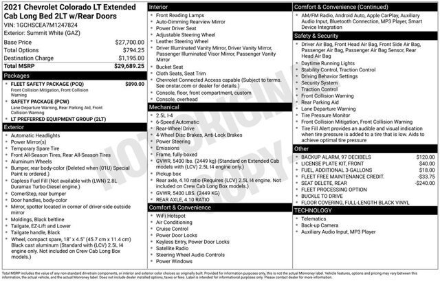 Used 2021 Chevrolet Colorado LT w/ Fleet Safety Package image 26