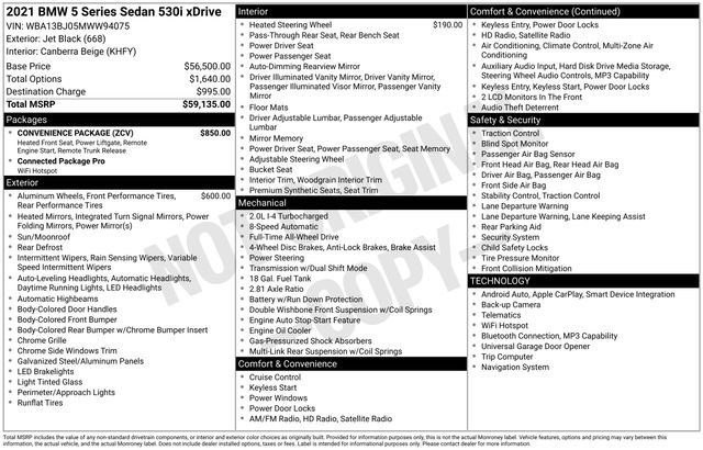 Used 2021 BMW 530i xDrive w/ Convenience Package image 29