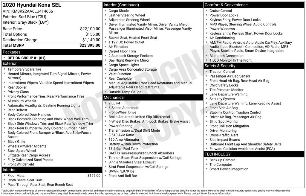 Used 2020 Hyundai Kona SEL image 14