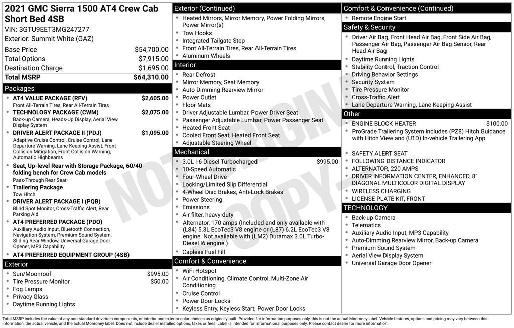 Used 2021 GMC Sierra 1500 AT4 w/ AT4 Value Package AWD/4WD image 49