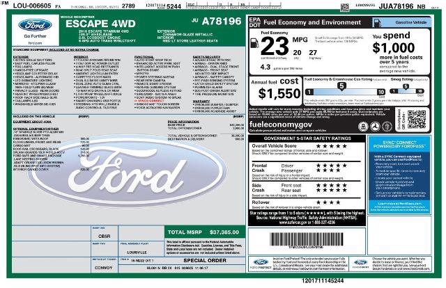 Certified 2018 Ford Escape Titanium w/ Ford Safe & Smart Package AWD/4WD image 38