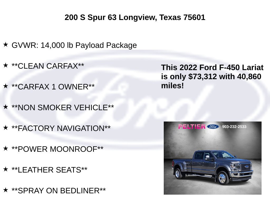 Certified 2022 Ford F450 Lariat w/ Lariat Ultimate Package AWD/4WD image 5