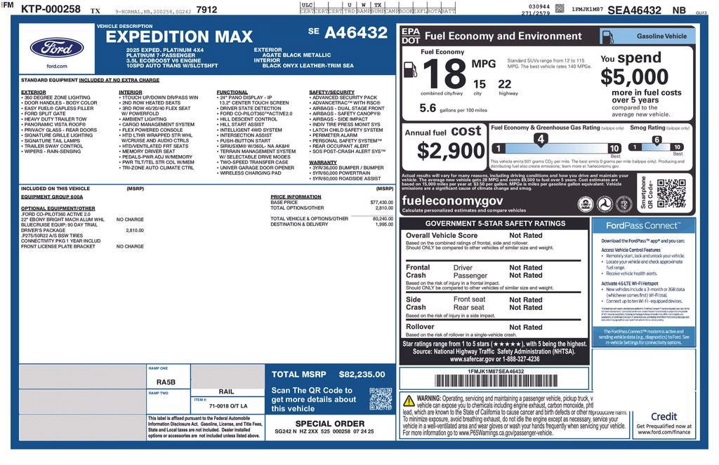 Certified 2025 Ford Expedition Max Platinum w/ Driver's Package AWD/4WD image 39