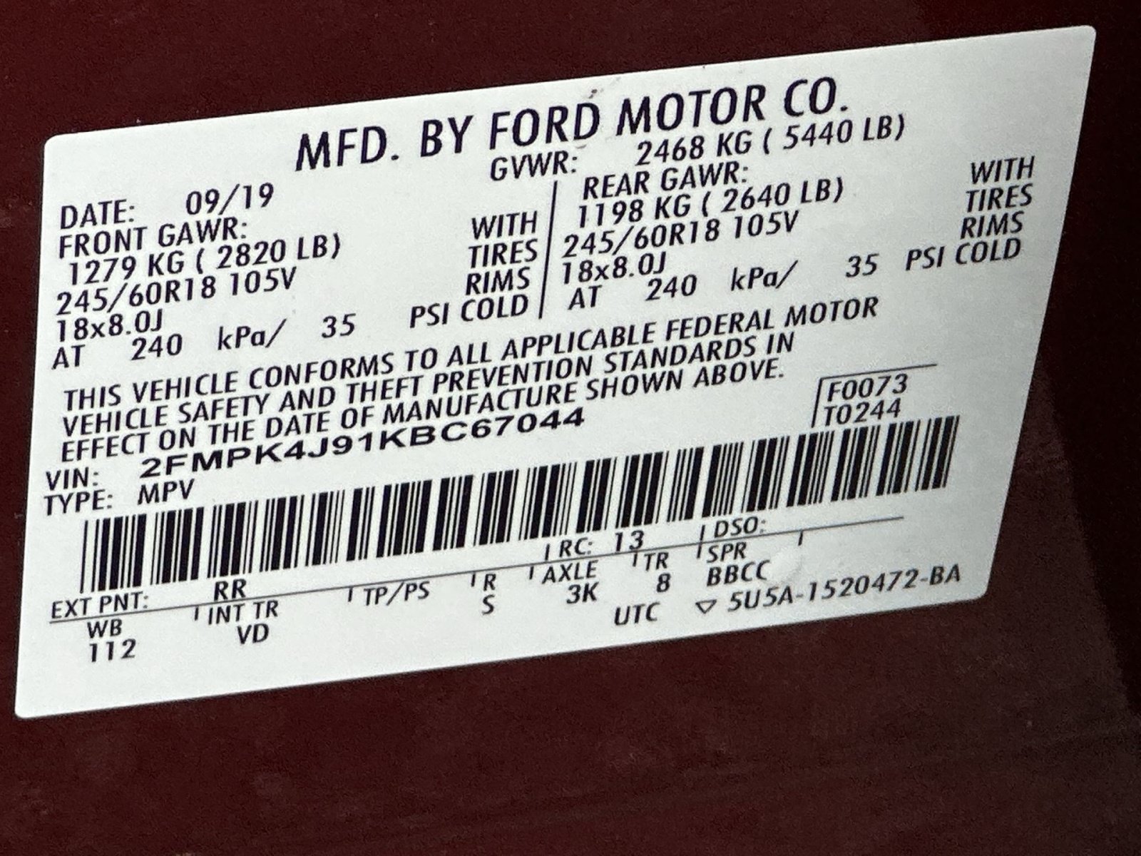 Certified 2019 Ford Edge SEL w/ Equipment Group 201A AWD/4WD image 37