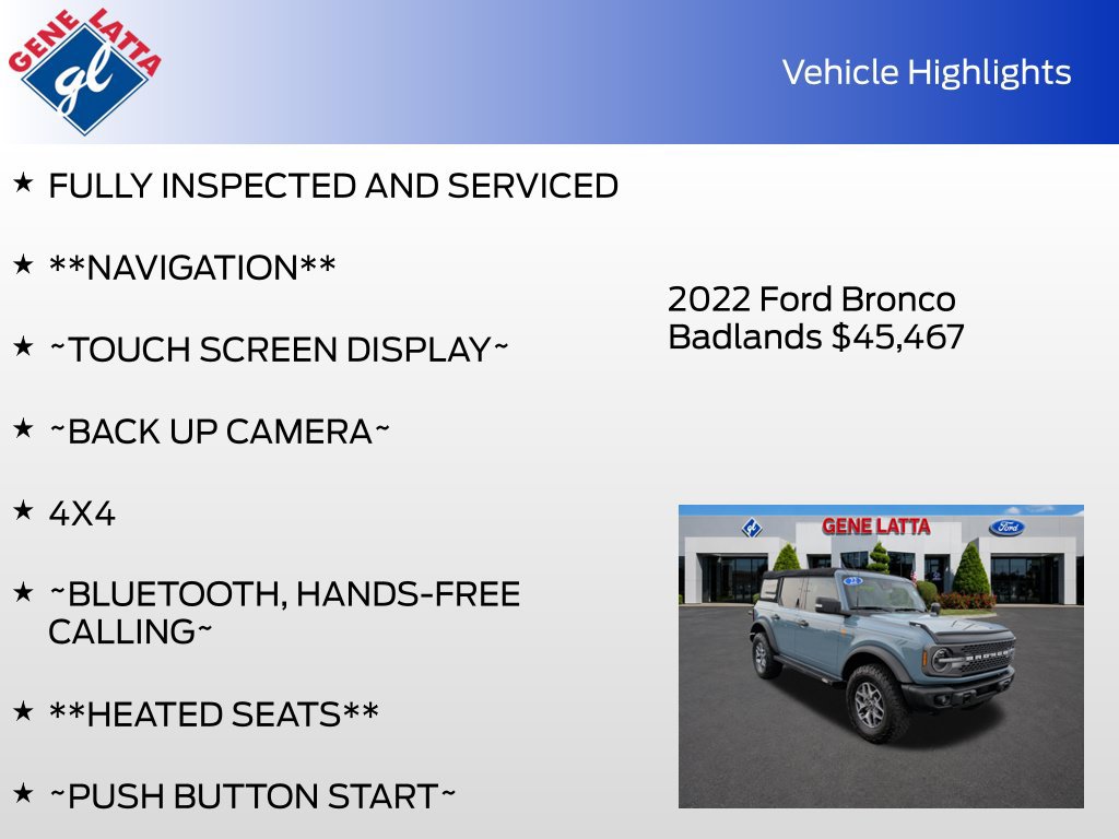 Certified 2022 Ford Bronco Badlands AWD/4WD image 34