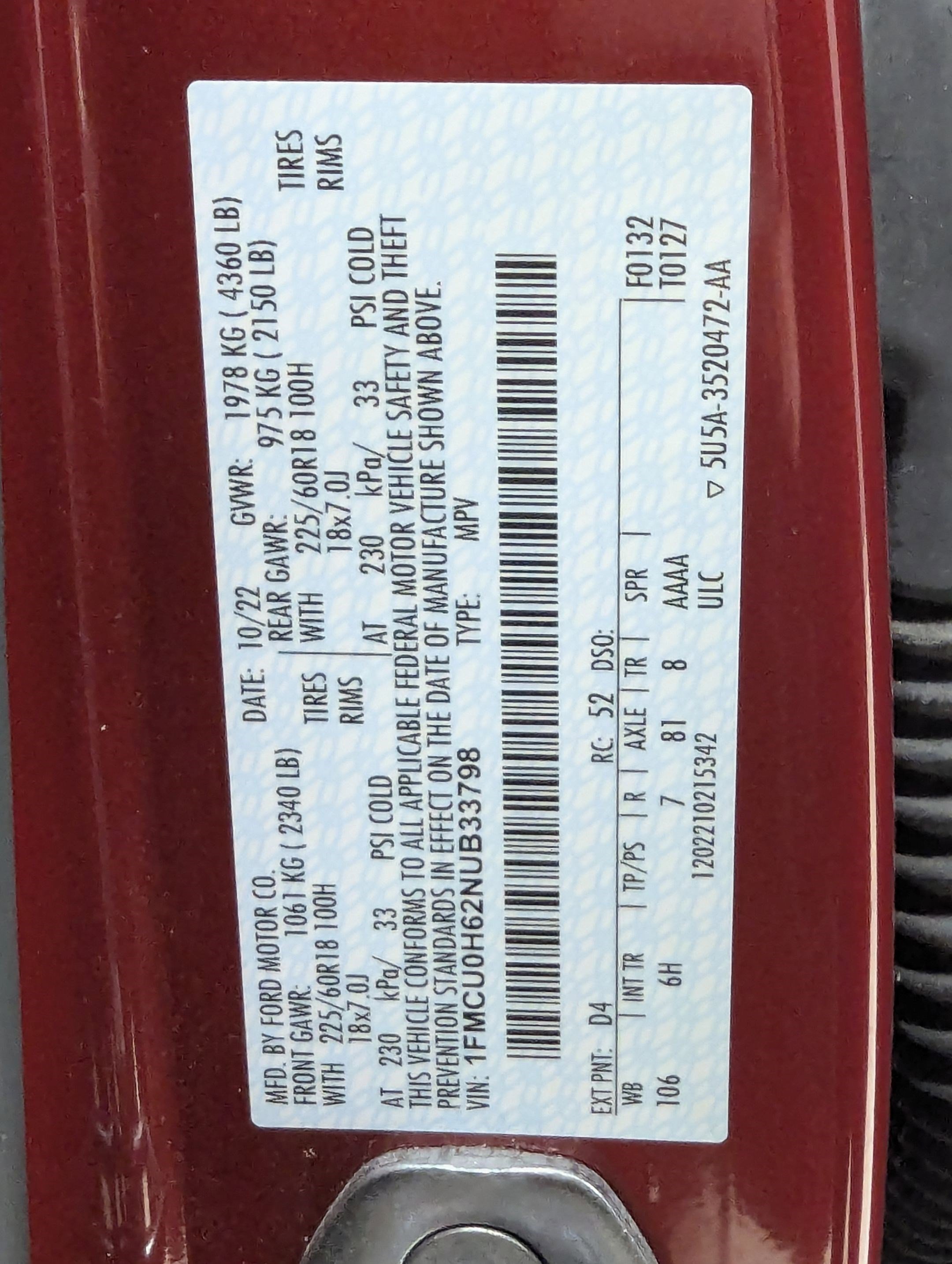 Certified 2022 Ford Escape SEL w/ Technology Package image 18