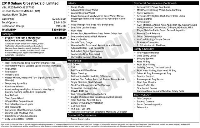 Used 2018 Subaru Crosstrek 2.0i Limited image 35