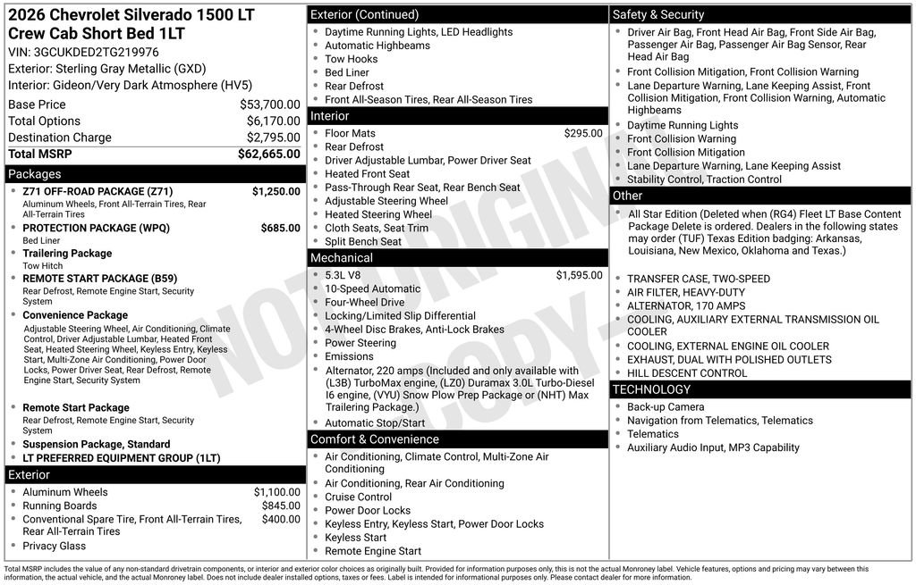 Used 2026 Chevrolet Silverado 1500 LT w/ Z71 Off-Road Package AWD/4WD image 5