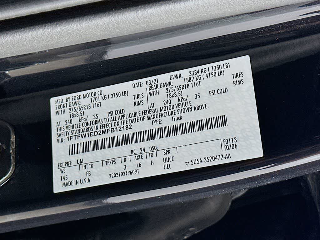 Certified 2021 Ford F150 XLT w/ Equipment Group 302A High AWD/4WD image 23
