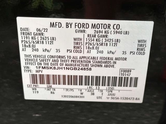 Certified 2022 Ford Explorer Timberline AWD/4WD image 30