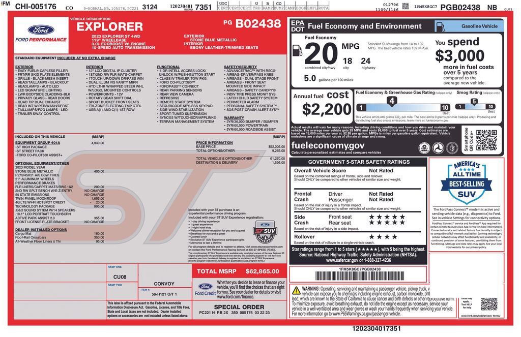 Certified 2023 Ford Explorer ST w/ Equipment Group 401A AWD/4WD image 8