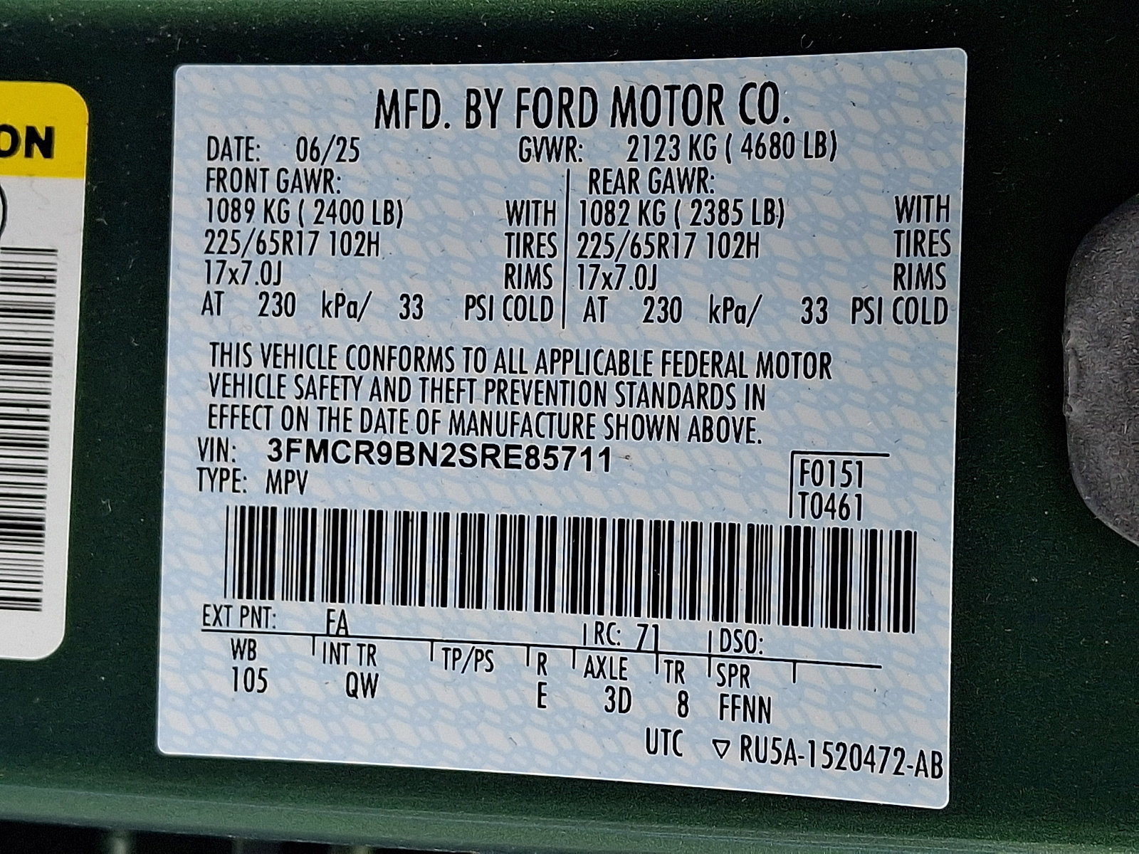 Certified 2025 Ford Bronco Sport Big Bend w/ Convenience Package AWD/4WD image 27