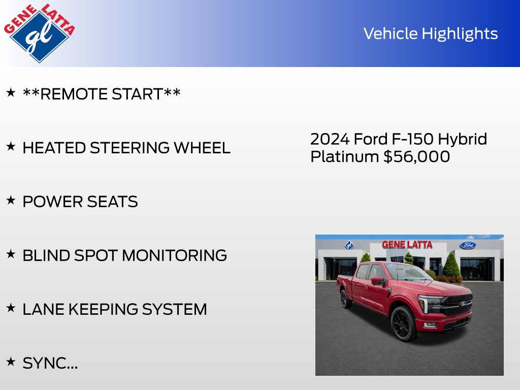 Certified 2024 Ford F150 Platinum w/ Equipment Group 702A High AWD/4WD image 35