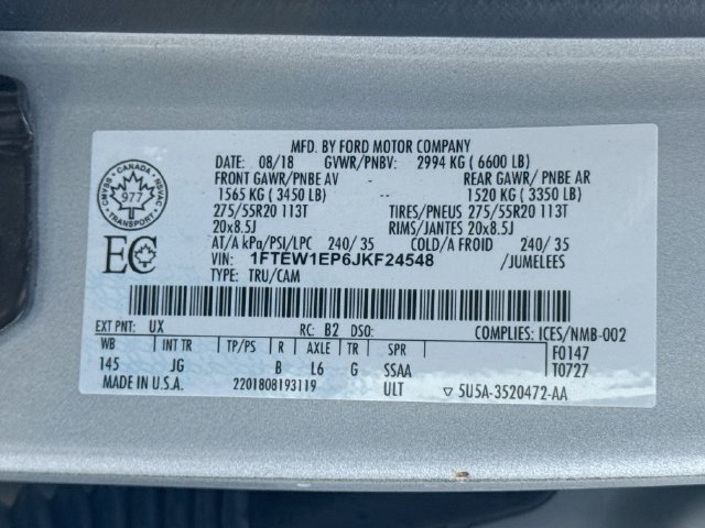 Certified 2018 Ford F150 XL w/ Equipment Group 101A Mid AWD/4WD image 37