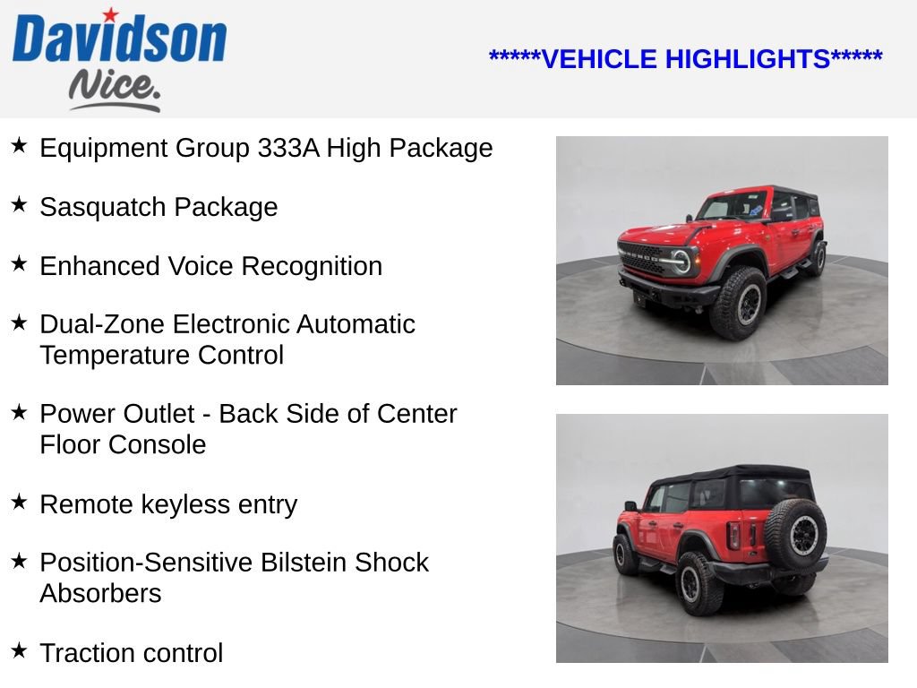 Certified 2022 Ford Bronco Badlands w/ Sasquatch Package AWD/4WD image 4