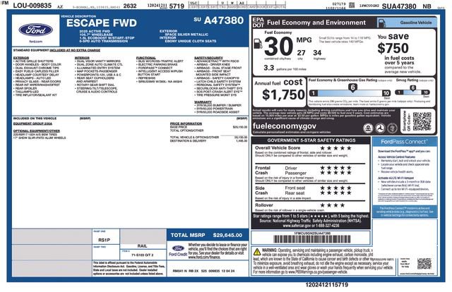 Certified 2025 Ford Escape Active FWD image 37