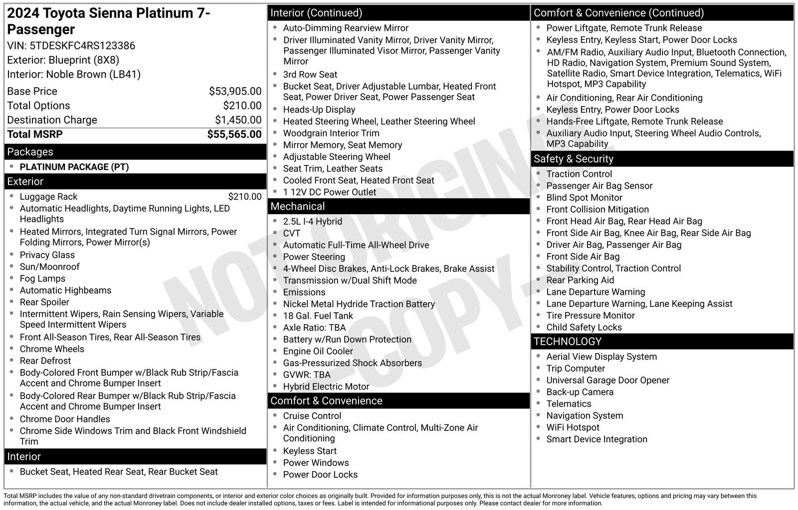 Used 2024 Toyota Sienna Platinum AWD/4WD image 31