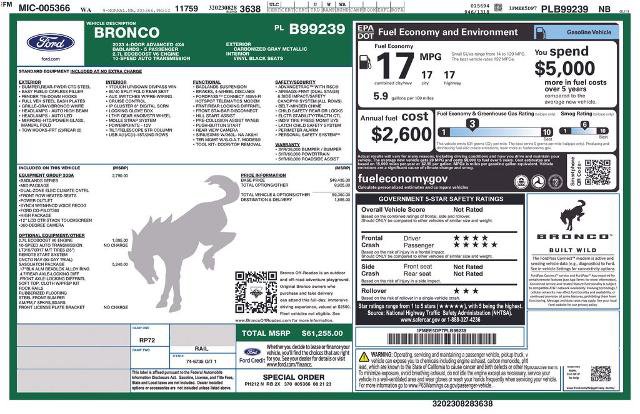 Certified 2023 Ford Bronco Badlands w/ Sasquatch Package AWD/4WD image 7