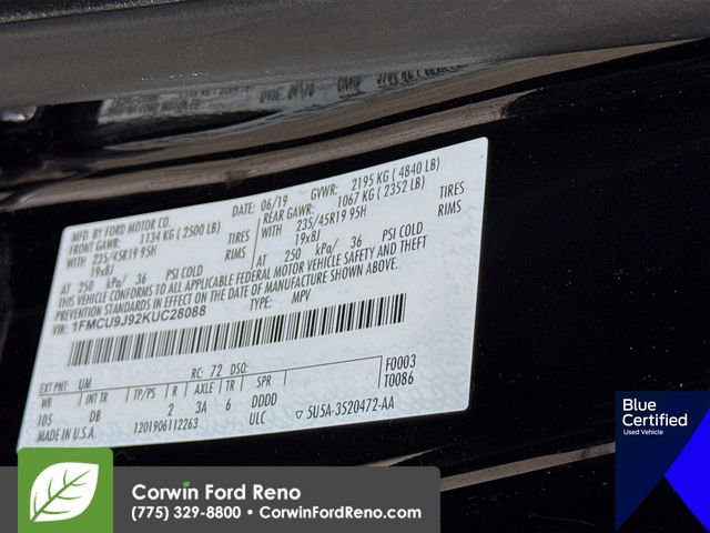 Certified 2019 Ford Escape Titanium AWD/4WD image 36