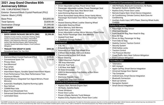 Used 2021 Jeep Grand Cherokee Limited w/ Quick Order Package 28K 80th image 13