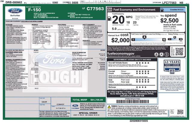 Certified 2020 Ford F150 XLT w/ Equipment Group 302A Luxury image 6