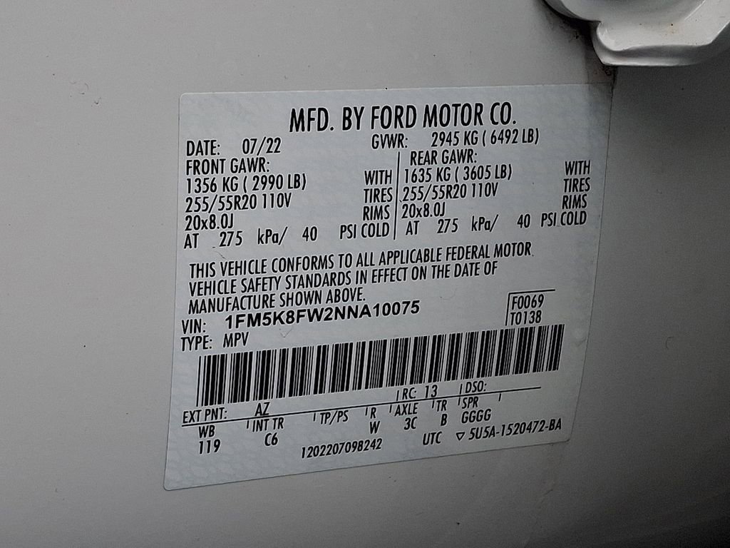 Certified 2022 Ford Explorer Limited w/ Hybrid Equipment Group 310A image 30