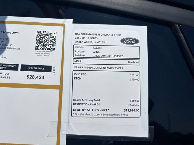 Certified 2024 Ford Escape ST-Line w/ Tech Pack #1 AWD/4WD image 2