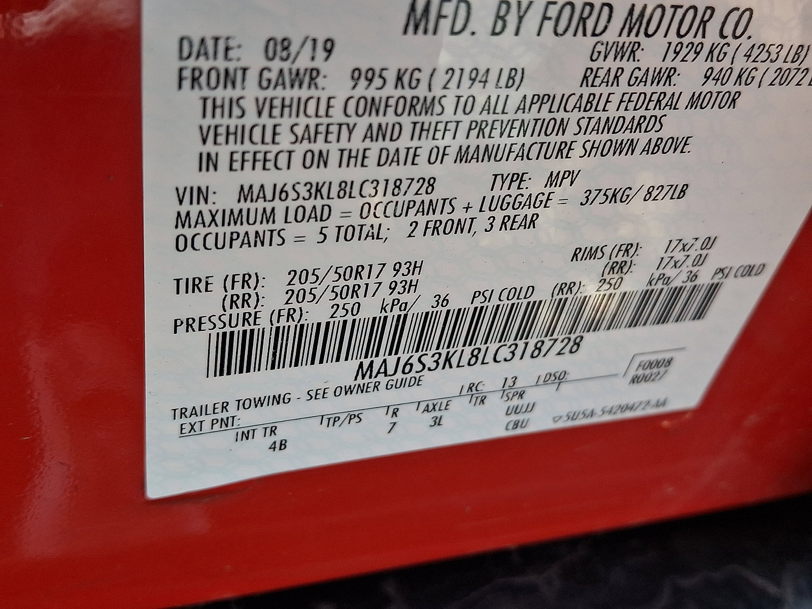 Certified 2020 Ford EcoSport Titanium AWD/4WD image 27