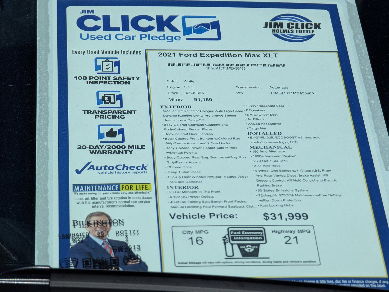 Certified 2021 Ford Expedition Max XLT AWD/4WD image 16