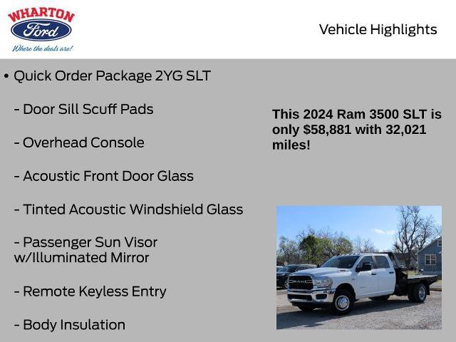 Used 2024 RAM 3500 SLT w/ Quick Order Package 2YG SLT image 11