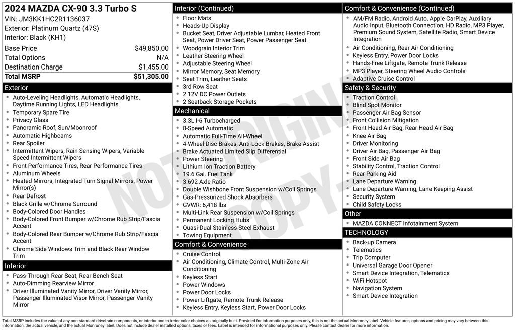 Used 2024 MAZDA CX-90 3.3 Turbo S image 37