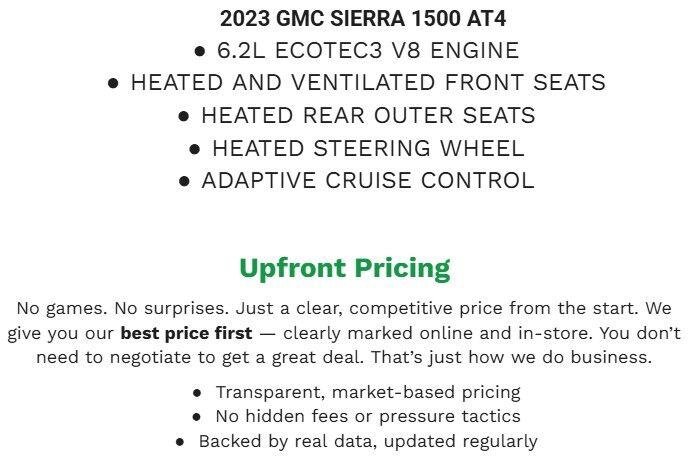 Used 2023 GMC Sierra 1500 AT4 w/ AT4 Premium Package AWD/4WD image 2
