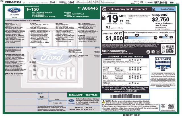 Certified 2022 Ford F150 Limited AWD/4WD image 39