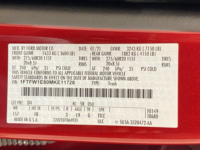 Certified 2021 Ford F150 XLT w/ Equipment Group 302A High AWD/4WD image 31