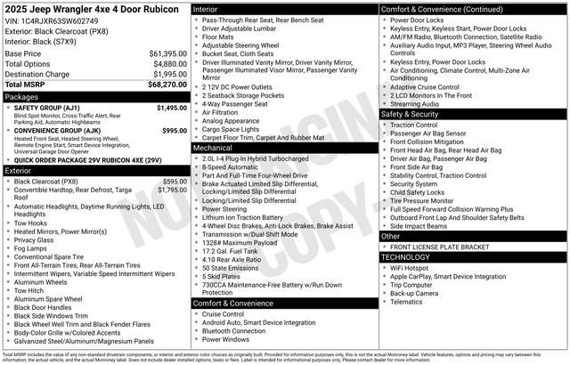 Used 2025 Jeep Wrangler Unlimited Rubicon 4xe w/ Safety Group image 47