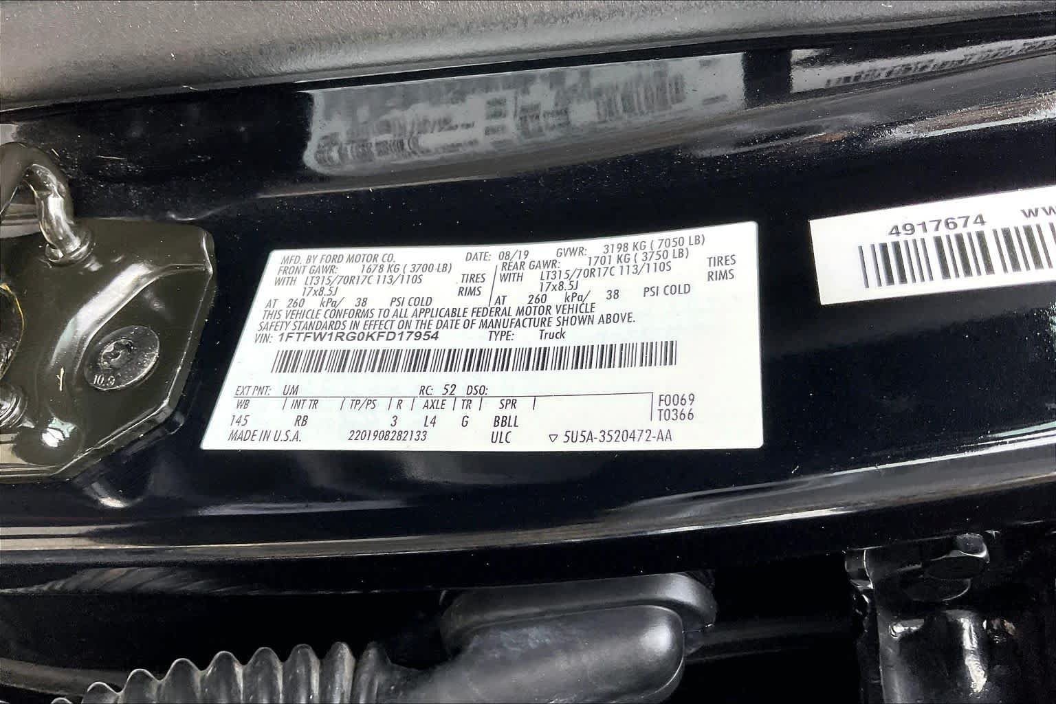 Certified 2019 Ford F150 Raptor w/ Equipment Group 802A Luxury AWD/4WD image 34